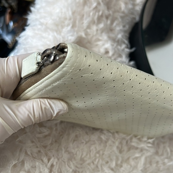 Prada White Perforated Leather Wallet - Picture 15 of 15